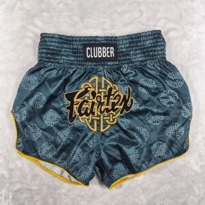 Fairtex Muay Thai Shorts Men's Medium Green Logo Kickboxing Sports Lightweight